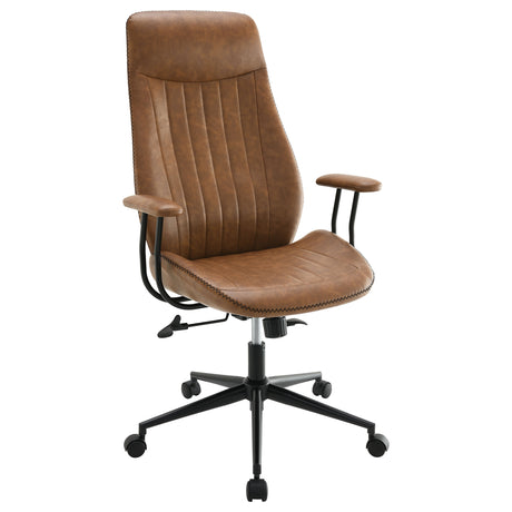 Furniture City Houma - Coaster - Ranger Upholstered Adjustable Home Office Desk Chair Brown - 801941