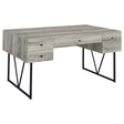 Furniture City Houma - Coaster - Analiese 63-inch 4-drawer Writing Desk Grey Driftwood - 801999