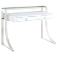 Furniture City Houma - Coaster - Gemma 48-inch 2-drawer Writing Desk White High Gloss - 802141
