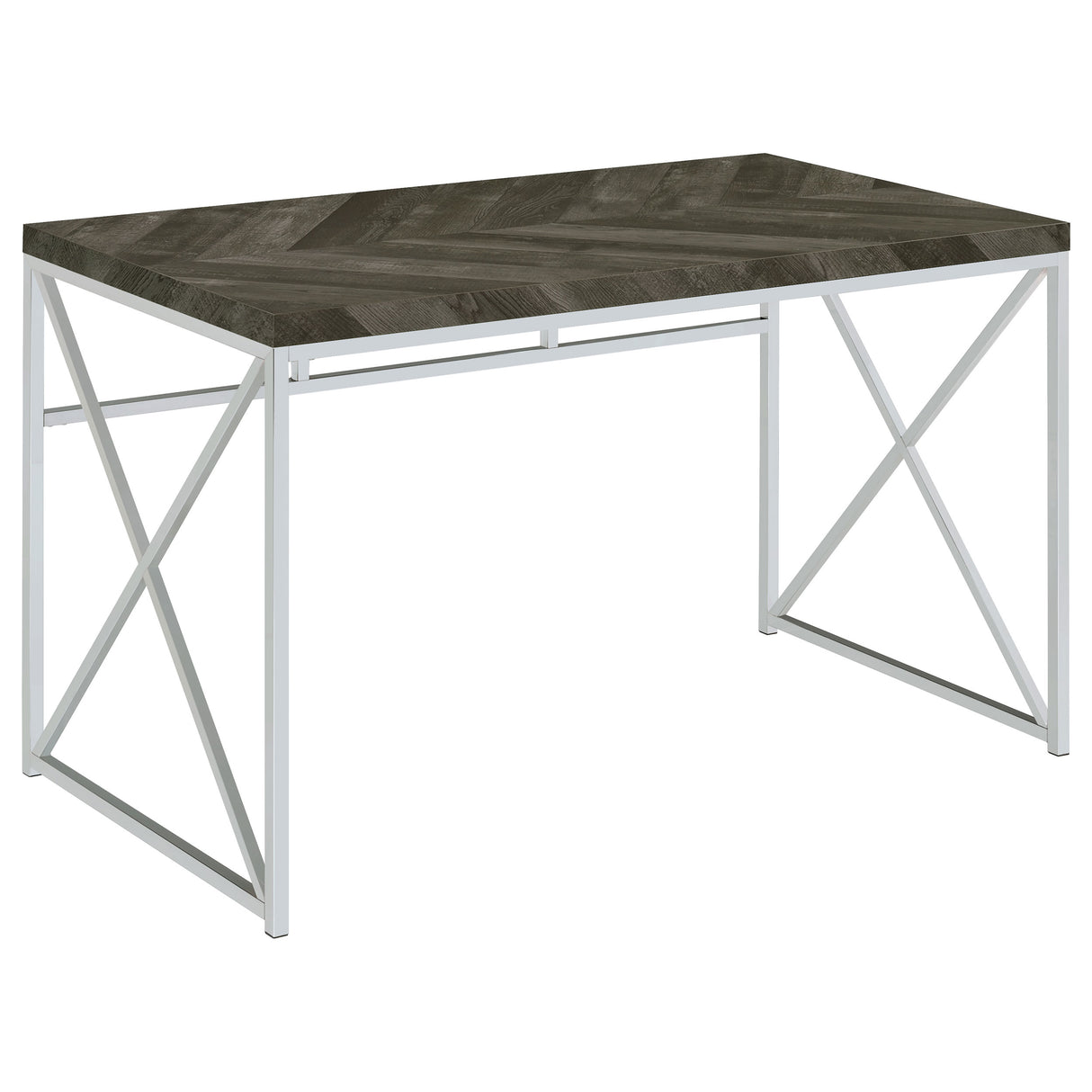 Furniture City Houma - Coaster - Grimma 47-inch Writing Office Desk Rustic Grey and Chrome - 802611
