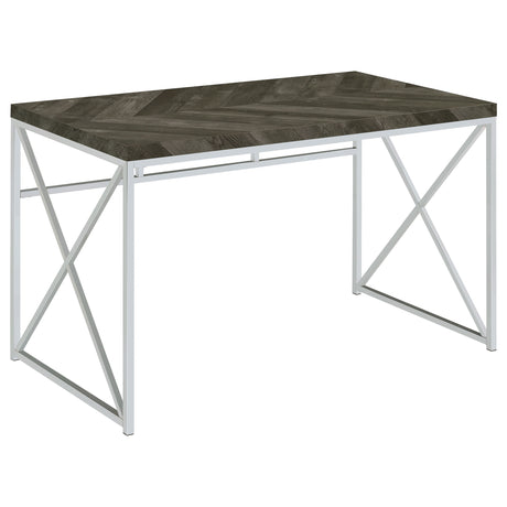 Furniture City Houma - Coaster - Grimma 47-inch Writing Office Desk Rustic Grey and Chrome - 802611