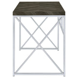 Grimma 47-inch Writing Office Desk Rustic Grey and Chrome