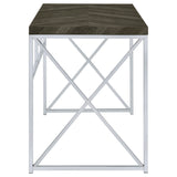 Grimma 47-inch Writing Office Desk Rustic Grey and Chrome
