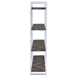 Grimma 63-inch 4-shelf Bookshelf Rustic Grey and Chrome
