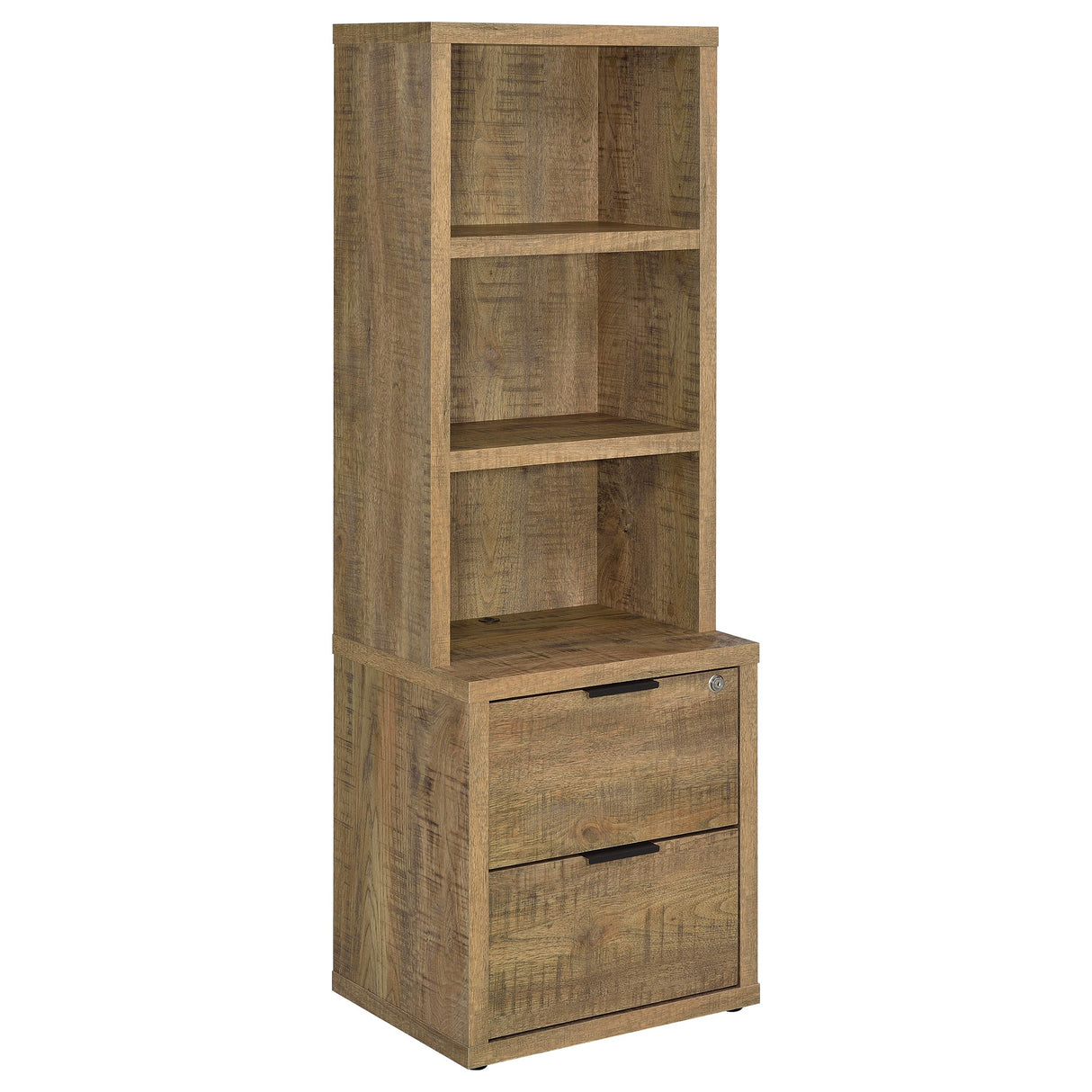 Furniture City Houma - Coaster - Westpark 3-shelf Bookcase USB and Lockable Drawer Mango - 802693
