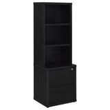 Furniture City Houma - Coaster - Westpark 3-shelf Bookcase USB and Lockable Drawer Black - 802703