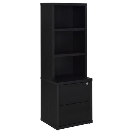 Furniture City Houma - Coaster - Westpark 3-shelf Bookcase USB and Lockable Drawer Black - 802703