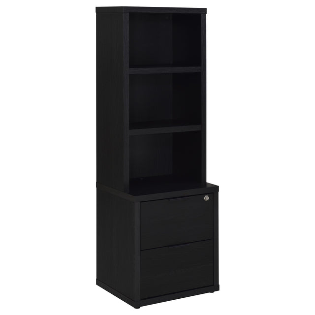 Furniture City Houma - Coaster - Westpark 3-shelf Bookcase USB and Lockable Drawer Black - 802703