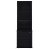 Westpark 3-shelf Bookcase USB and Lockable Drawer Black
