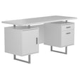 Furniture City Houma - Coaster - Lawtey 60-inch 2-drawer Computer Desk White High Gloss - 803521