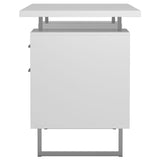 Lawtey 60-inch 2-drawer Computer Desk White High Gloss
