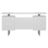 Lawtey 60-inch 2-drawer Computer Desk White High Gloss