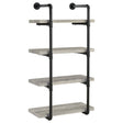 Furniture City Houma - Coaster - Elmcrest 24-inch 4-shelf Wall Bookshelf Grey Driftwood - 804416