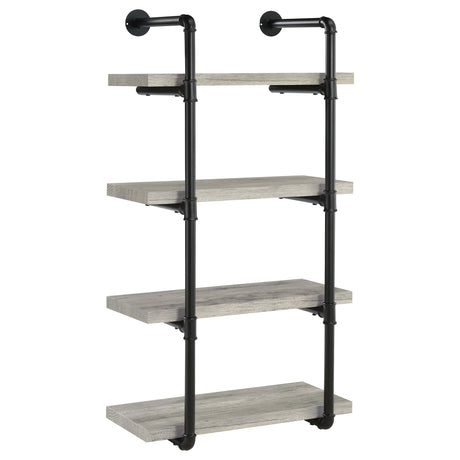 Furniture City Houma - Coaster - Elmcrest 24-inch 4-shelf Wall Bookshelf Grey Driftwood - 804416