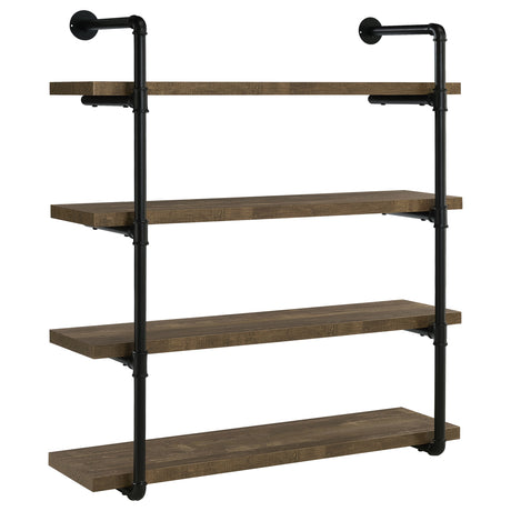 Furniture City Houma - Coaster - Elmcrest 39-inch 4-shelf Wall Bookshelf Rustic Oak - 804417