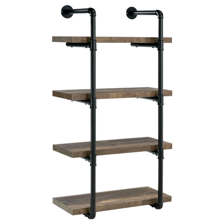 Furniture City Houma - Coaster - Elmcrest 24-inch 4-shelf Wall Bookshelf Rustic Oak - 804426