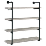 Furniture City Houma - Coaster - Elmcrest 39-inch 4-shelf Wall Bookshelf Grey Driftwood - 804427
