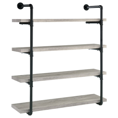 Furniture City Houma - Coaster - Elmcrest 39-inch 4-shelf Wall Bookshelf Grey Driftwood - 804427