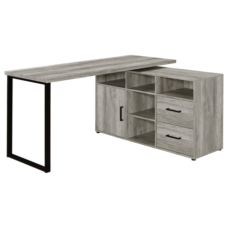 Furniture City Houma - Coaster - Hertford 59-inch L-Shape Computer Desk Grey Driftwood - 804462
