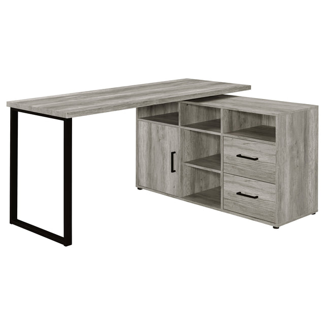 Furniture City Houma - Coaster - Hertford 59-inch L-Shape Computer Desk Grey Driftwood - 804462