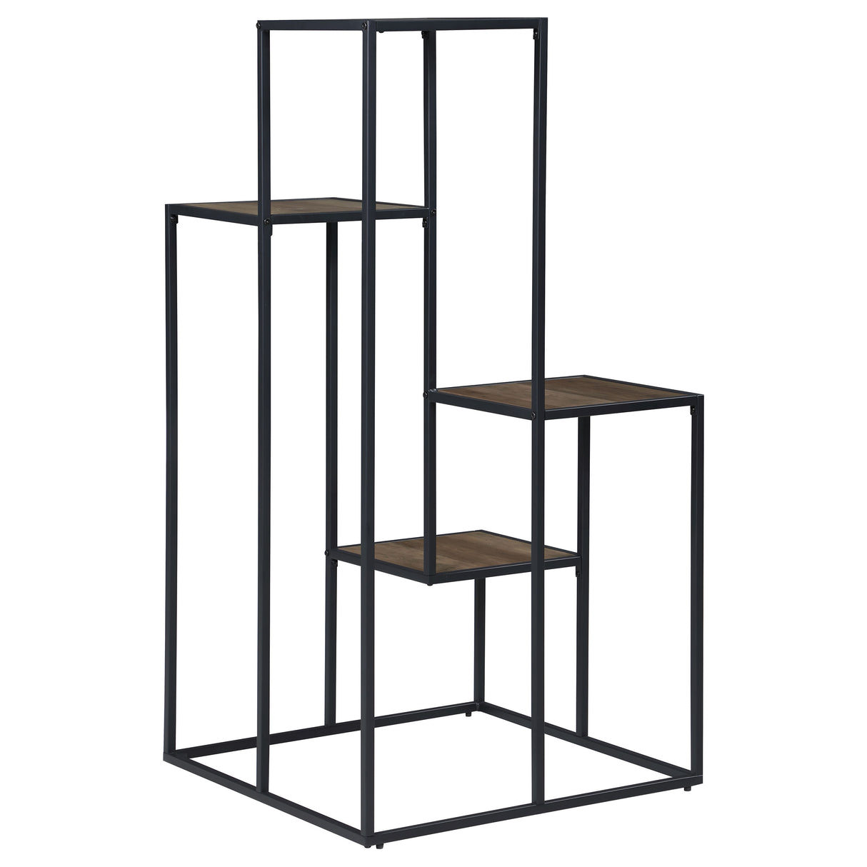 Rito 4-tier Multi-Display Shelf Rustic Brown and Black