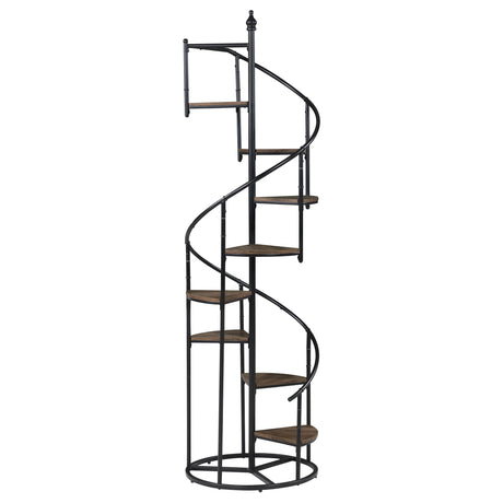 Furniture City Houma - Coaster - Roseglen 69-inch 8-shelf Staircase Bookshelf Rustic Brown - 805675