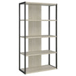 Furniture City Houma - Coaster - Loomis 72-inch 4-shelf Bookshelf Whitewashed Grey - 805883