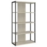 Furniture City Houma - Coaster - Loomis 72-inch 4-shelf Bookshelf Whitewashed Grey - 805883