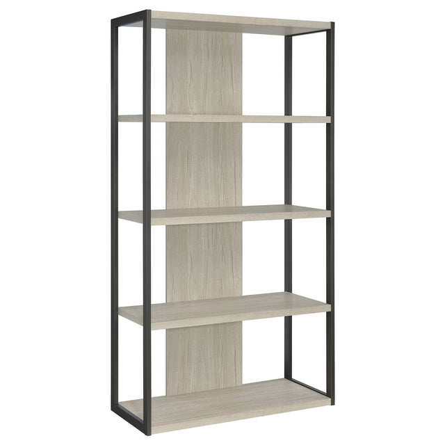 Furniture City Houma - Coaster - Loomis 72-inch 4-shelf Bookshelf Whitewashed Grey - 805883