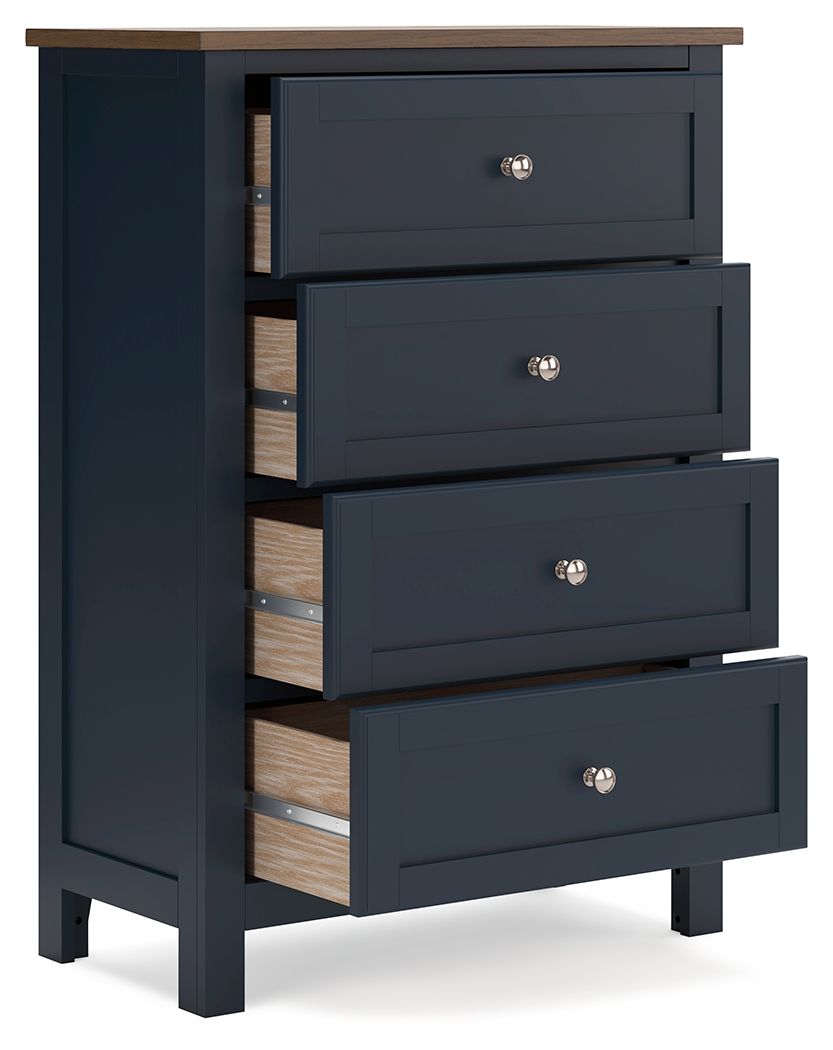 Landocken - Four Drawer Chest - Brown / Blue