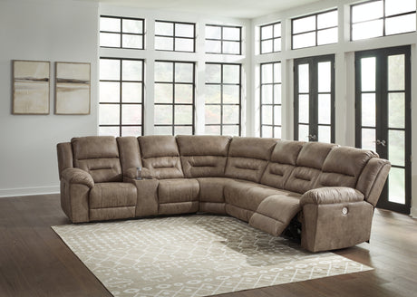 Furniture City Houma - Ashley Furniture - Ravenel 4-Piece Power Reclining Sectional - 4-Piece Power Reclining Sectional / Fossil - 83106S3