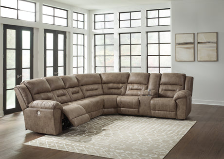 Furniture City Houma - Ashley Furniture - Ravenel Sectional - 4-Piece Power Reclining Sectional / Fossil - 83106S4