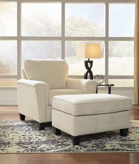 Furniture City Houma - Ashley Furniture - Abinger Chair and Ottoman - Chair and Ottoman / Natural - 83904U4