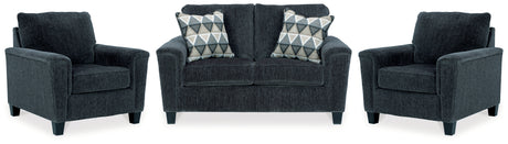 Furniture City Houma - Ashley Furniture - Abinger Loveseat and 2 Chairs - Loveseat and 2 Chairs / Smoke - 83905U5