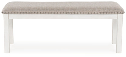 Robbinsdale - Large Upholstered Dining Room Bench - Antique White