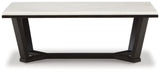 Fostead - Rectangular Cocktail Table - White / Espresso