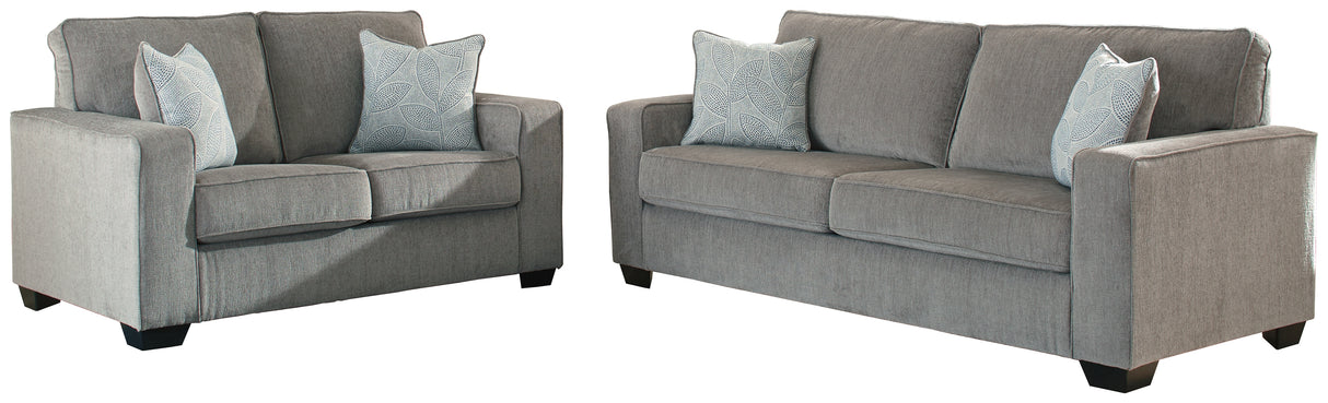 Furniture City Houma - Ashley Furniture - Altari Sofa and Loveseat - Sofa and Loveseat / Alloy - 87214U1