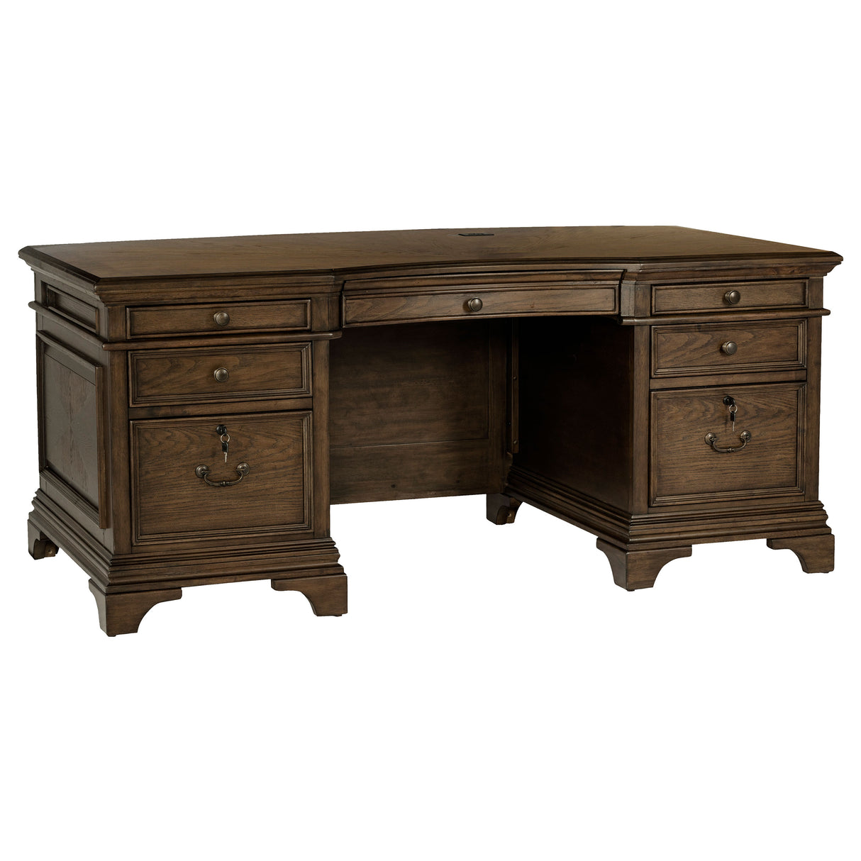 Furniture City Houma - Coaster - Hartshill 72-inch 7-drawer Executive Desk Burnished Oak - 881281