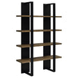 Furniture City Houma - Coaster - Danbrook 71-inch 4-shelf Bookshelf Black and Aged Walnut - 882036