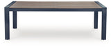 East Beach - Rectangular Dining Table With Umbrella Option - Blue
