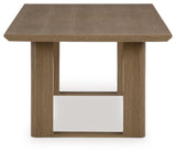 Serene Bay - Rectangular Dining Table With Umbrella Option - Dark Brown