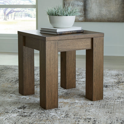 Rosswain - Square End Table - Warm Brown