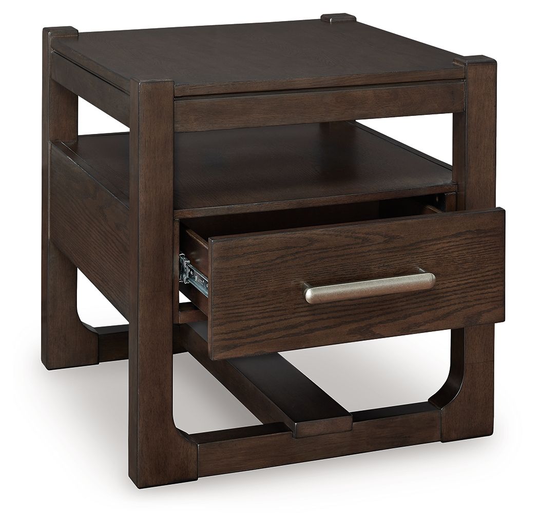 Breckington - Square End Table - Dark Brown