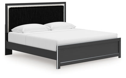 Zuraleus - Upholstered Panel Platform Bed With Roll Slats