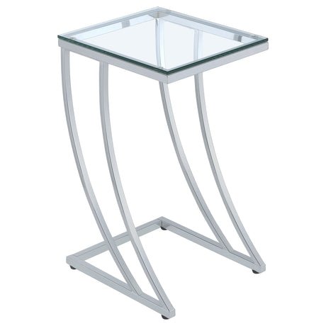 Furniture City Houma - Coaster - Cayden Rectangular Glass Top Sofa Side Table Chrome - 900082
