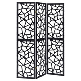 Furniture City Houma - Coaster - Nailan 3-Panel Room Divider Folding Screen Black Open Mosaic - 900092