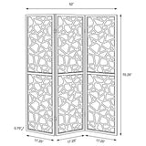 Nailan 3-Panel Room Divider Folding Screen Black Open Mosaic