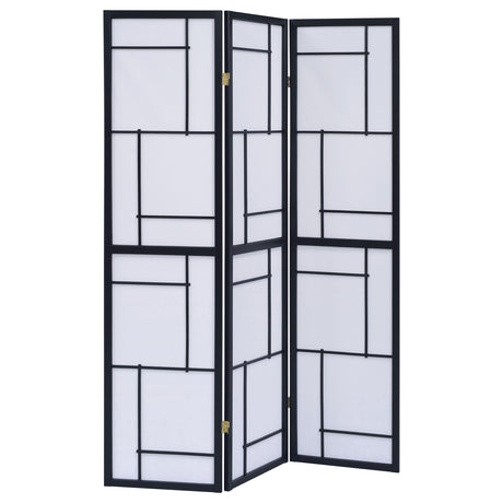 Furniture City Houma - Coaster - Damis 3-Panel Room Divider Folding Shoji Screen Black - 900102