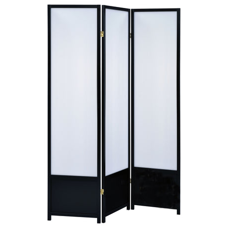 Furniture City Houma - Coaster - Calix 3-Panel Room Divider Folding Shoji Screen Black - 900120