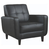 Furniture City Houma - Coaster - Aaron Upholstered Track Arm Tufted Accent Chair Black - 900204